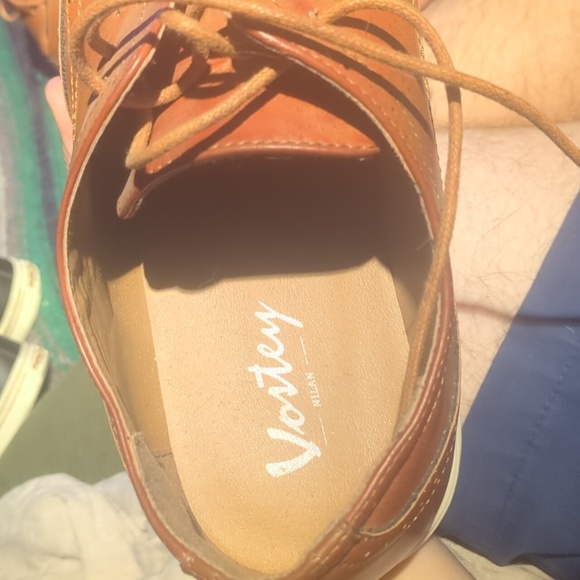 Men's Tan Leather Shoes Vostey Milan men's dress shoes.  - Picture 2 of 2